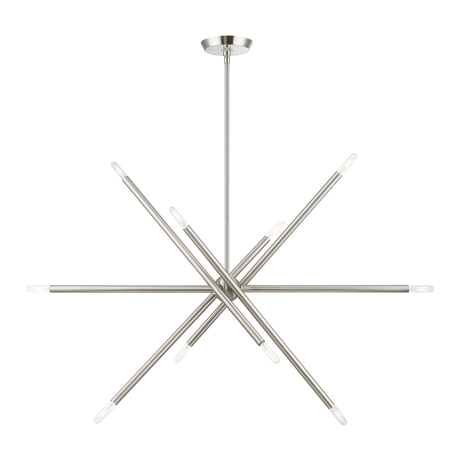 10 Light Brushed Nickel Linear Chandelier by Livex Lighting