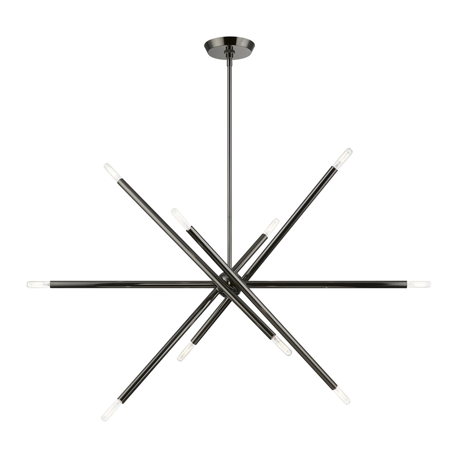 10 Light Black Chrome Linear Chandelier by Livex Lighting