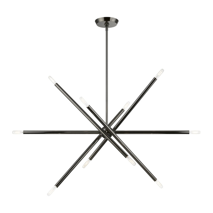 10 Light Black Chrome Linear Chandelier by Livex Lighting