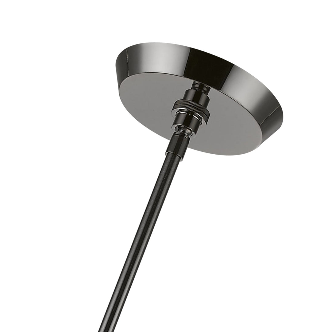 10 Light Black Chrome Linear Chandelier
