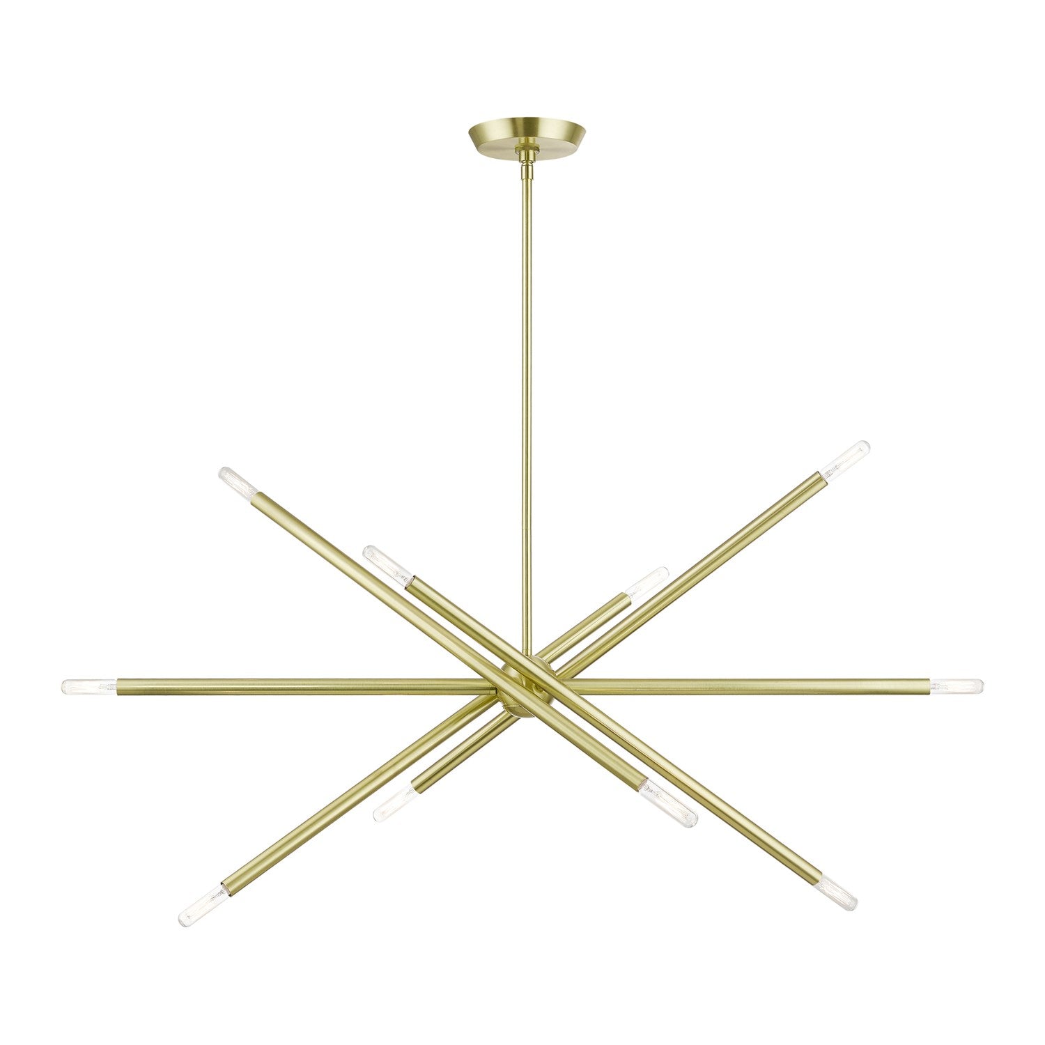 10 Light Satin Brass Linear Chandelier by Livex Lighting