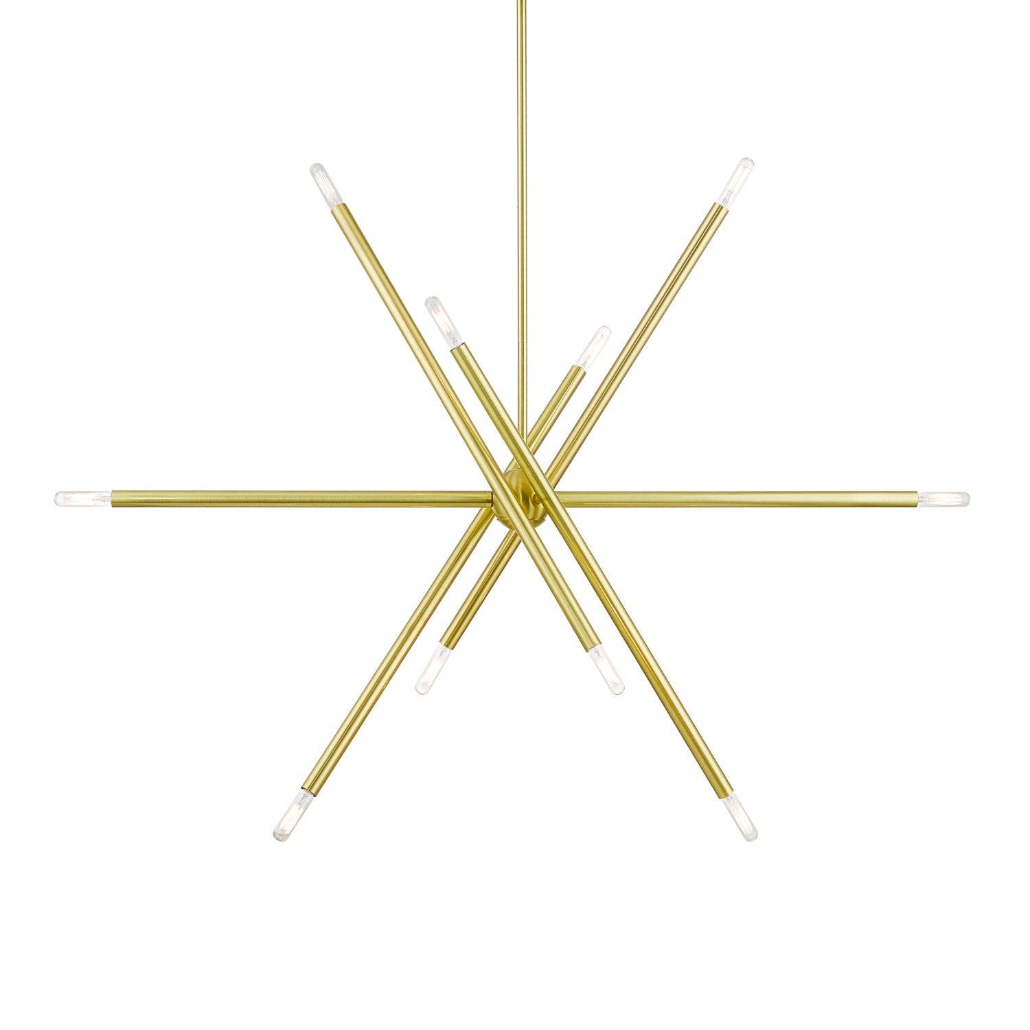 10 Light Satin Brass Linear Chandelier