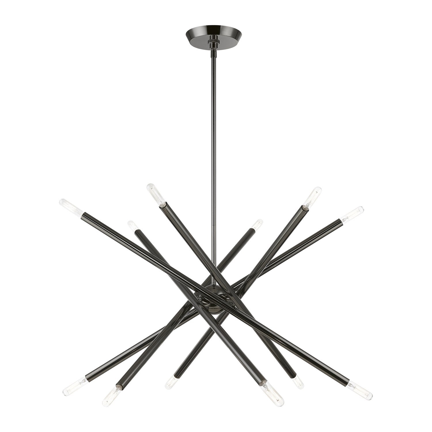 12 Light Black Chrome Chandelier by Livex Lighting