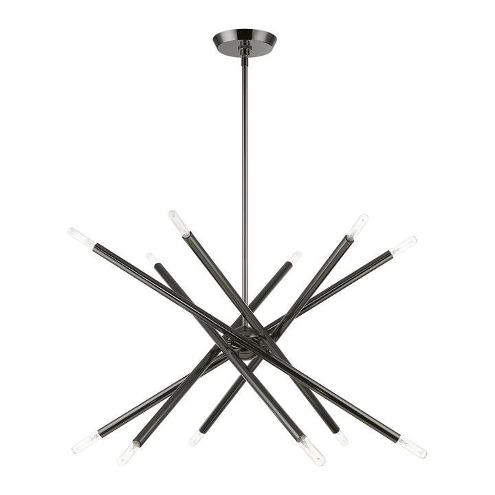 12 Light Black Chrome Chandelier by Livex Lighting