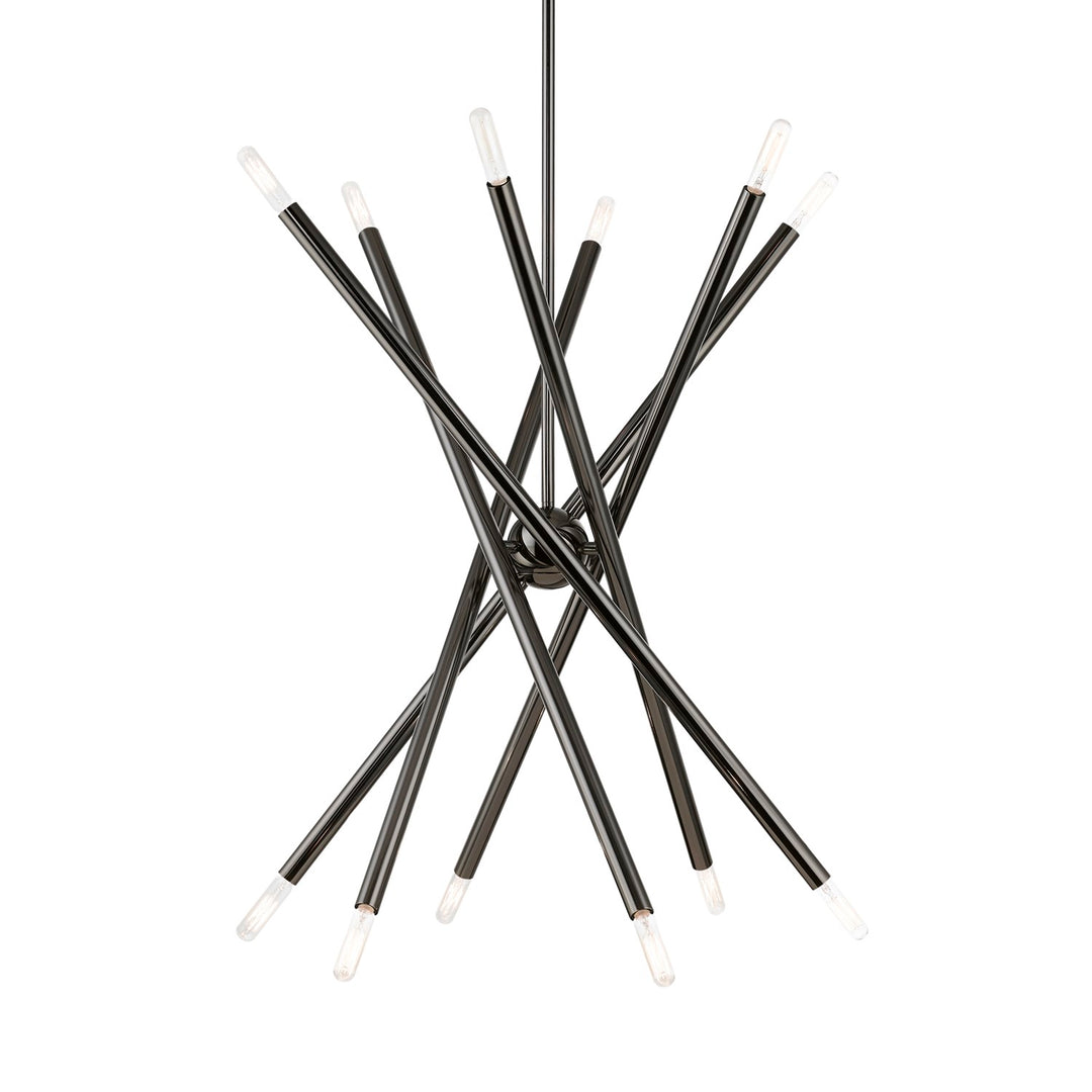 12 Light Black Chrome Chandelier