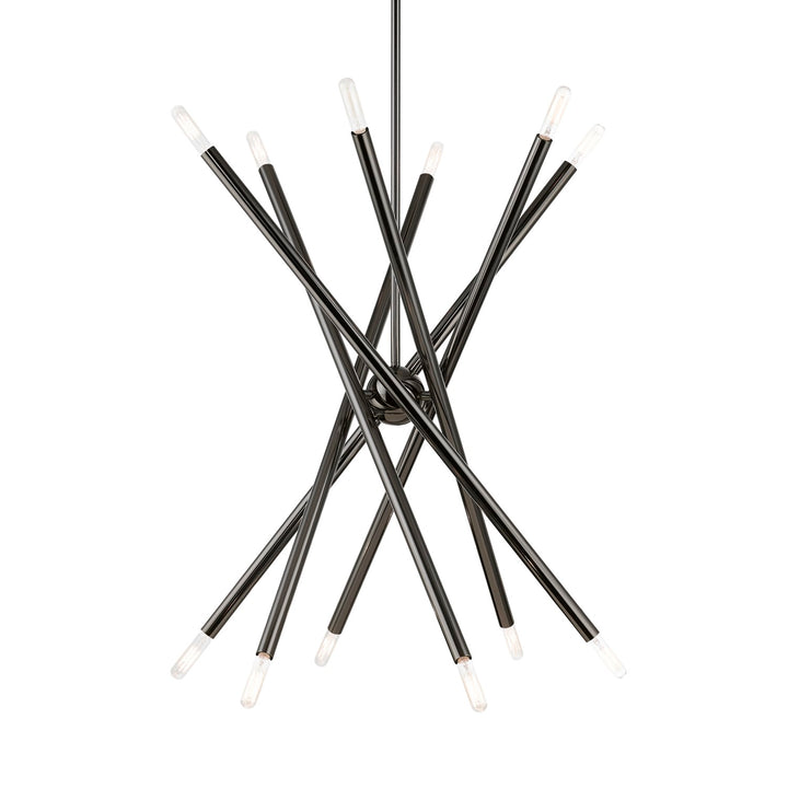 12 Light Black Chrome Chandelier