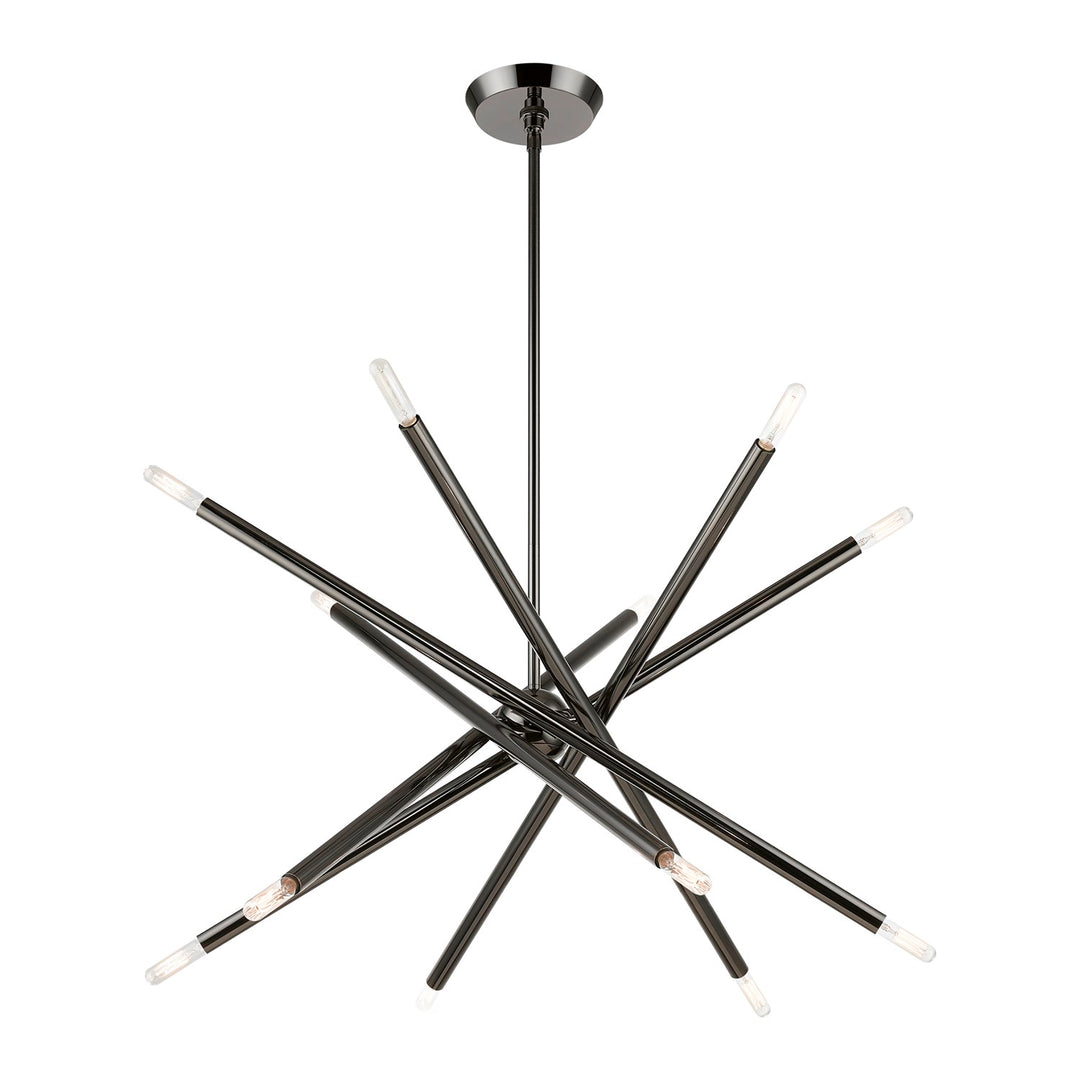12 Light Black Chrome Chandelier