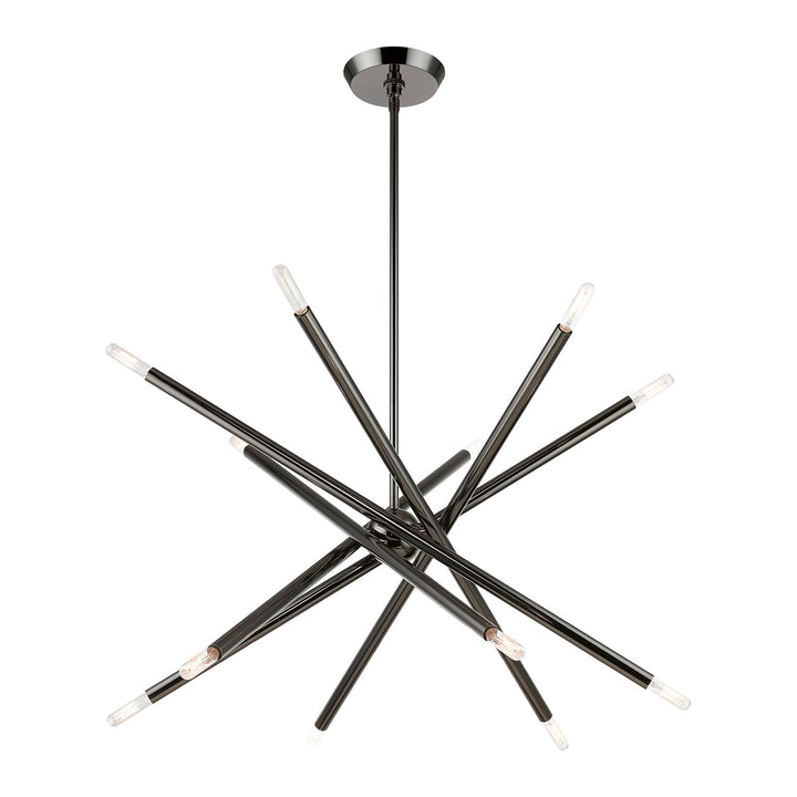 12 Light Black Chrome Chandelier
