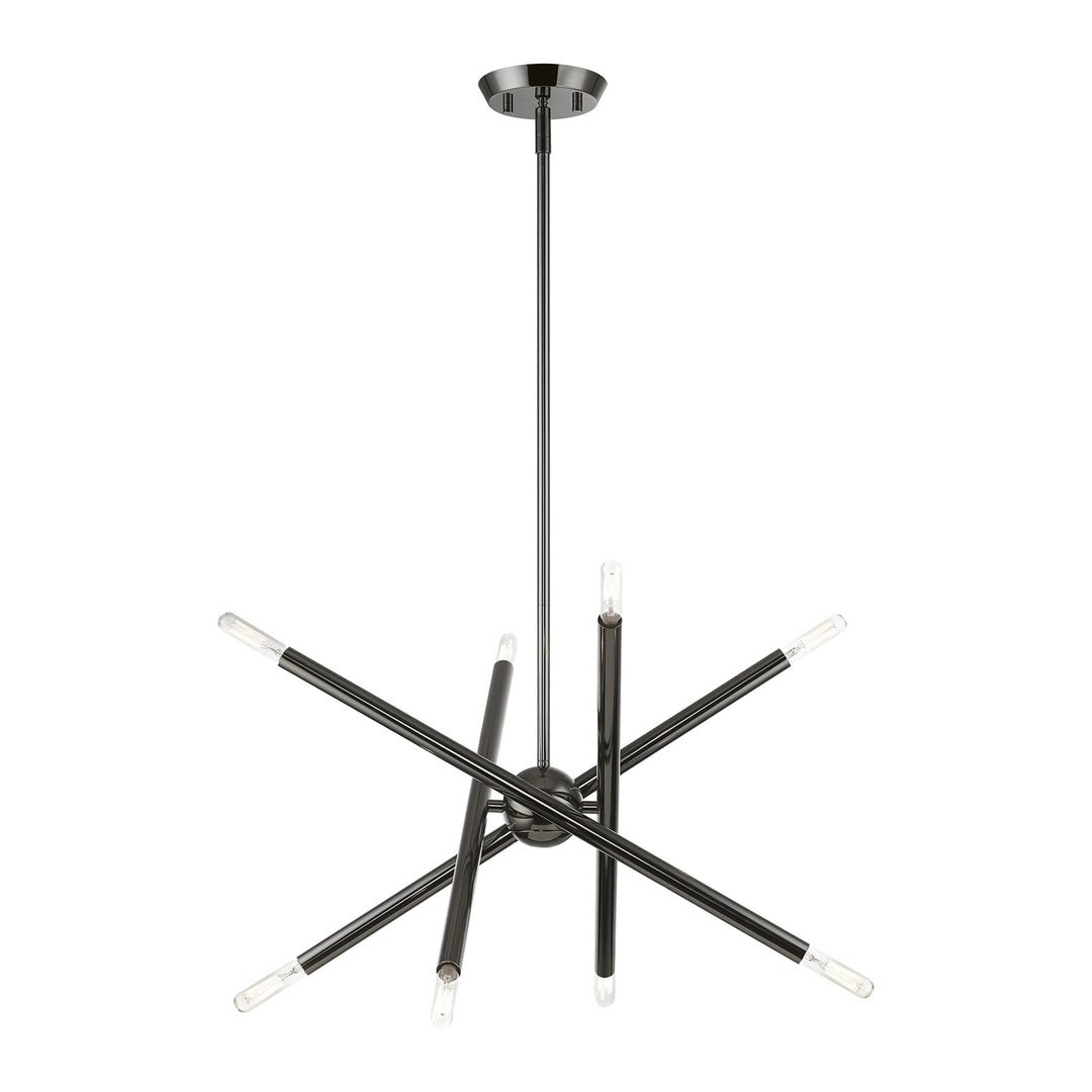 8 Light Black Chrome Chandelier by Livex Lighting