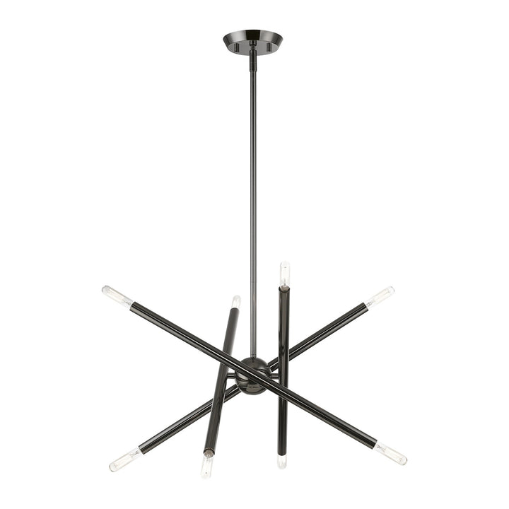 8 Light Black Chrome Chandelier by Livex Lighting