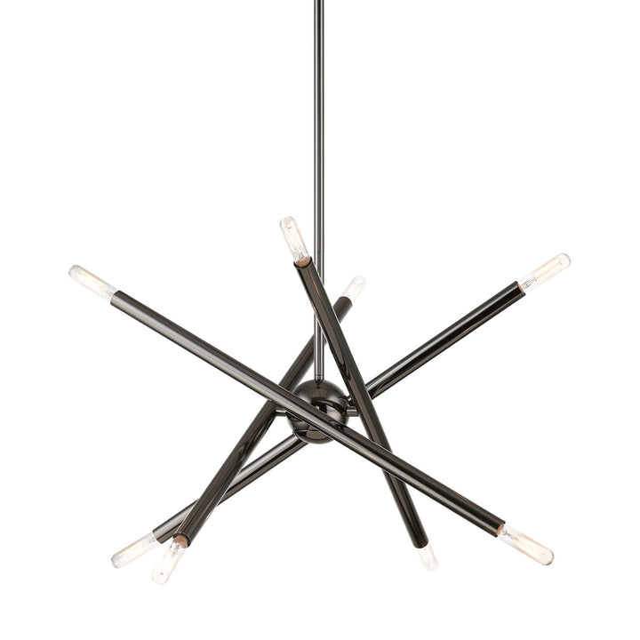 8 Light Black Chrome Chandelier