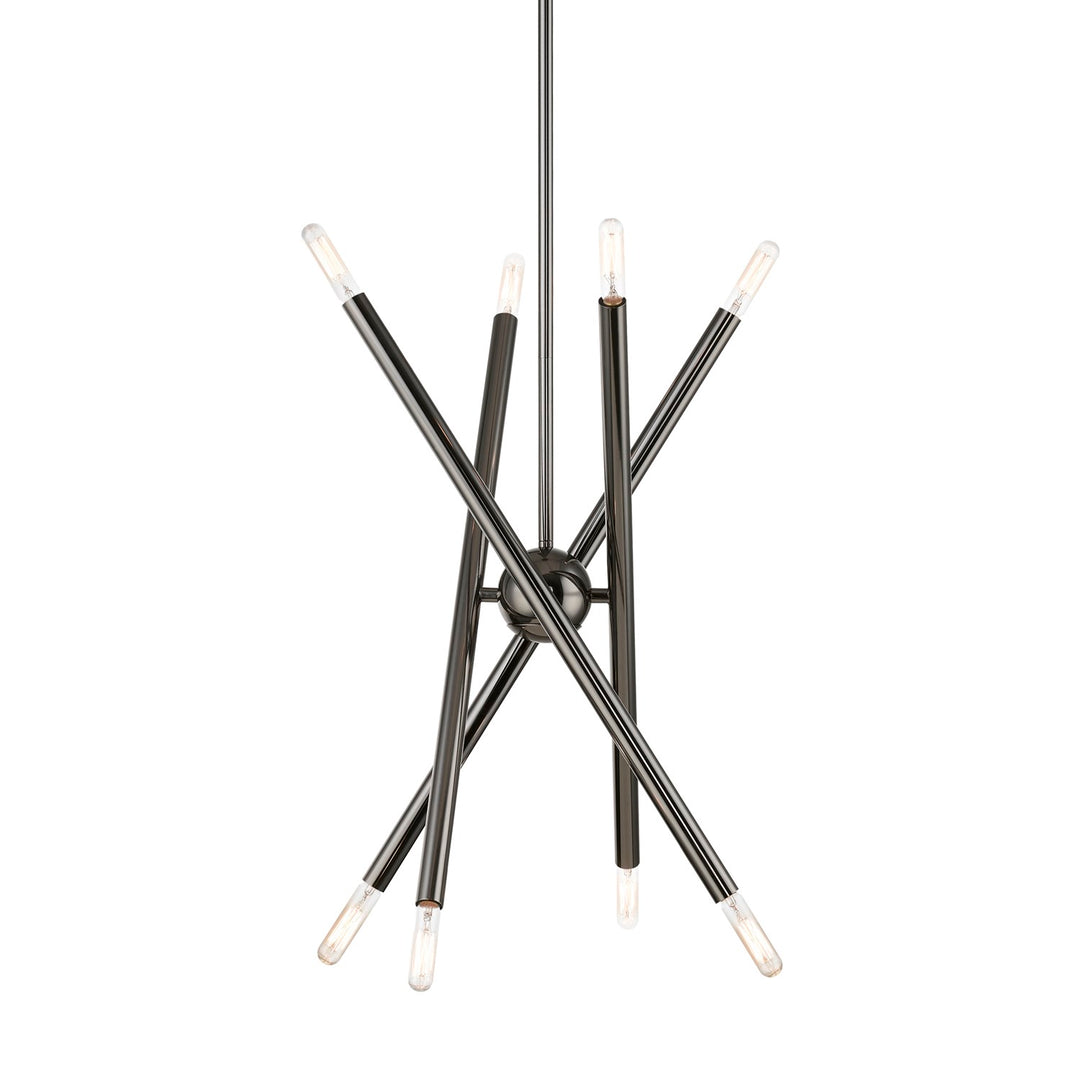 8 Light Black Chrome Chandelier