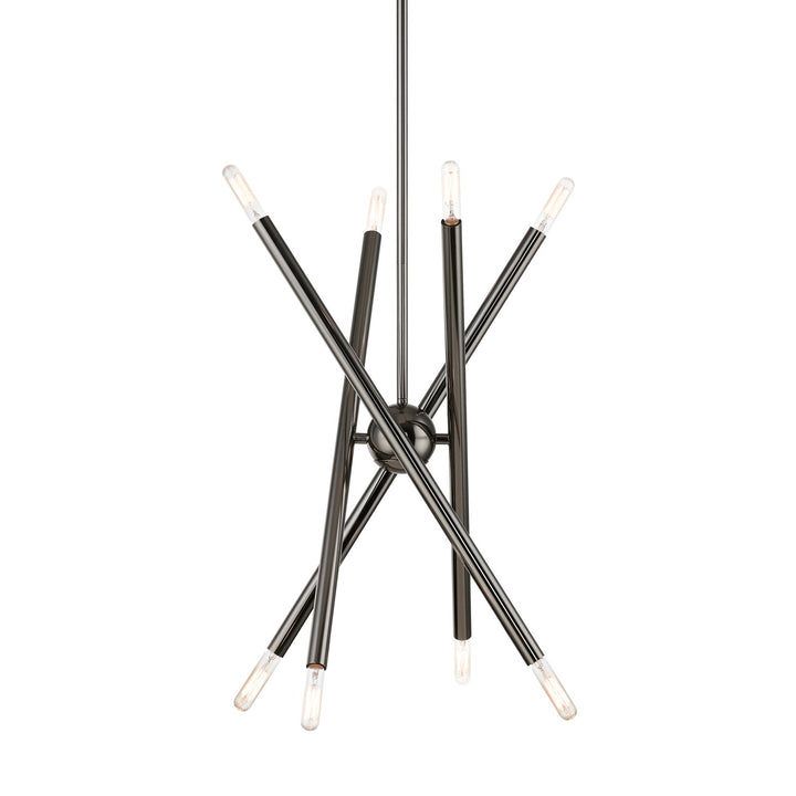 8 Light Black Chrome Chandelier