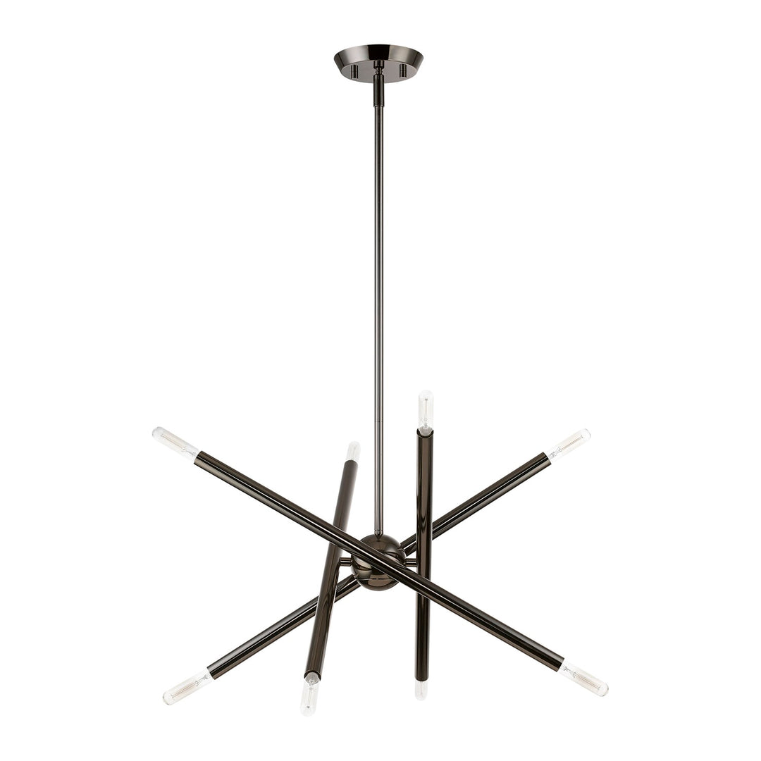8 Light Black Chrome Chandelier