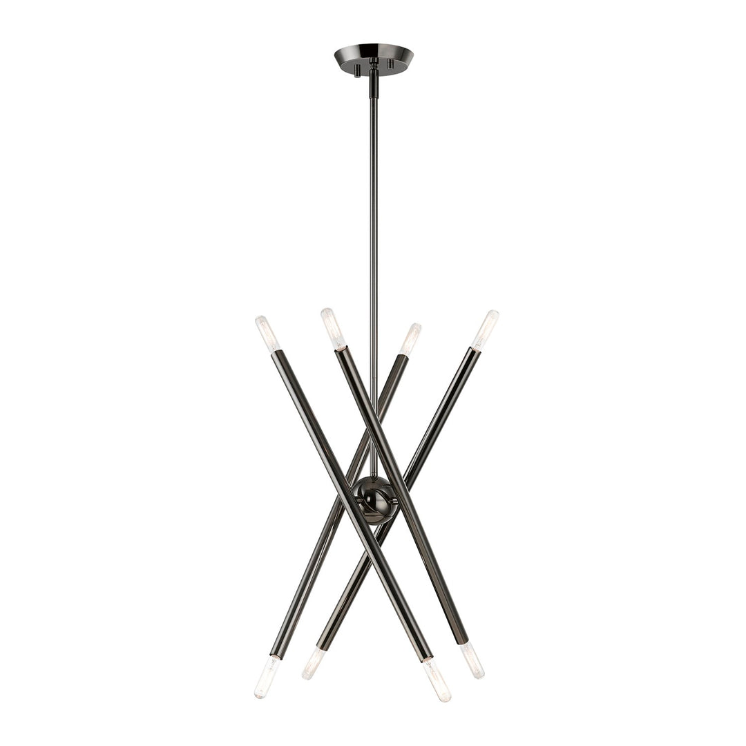 8 Light Black Chrome Chandelier