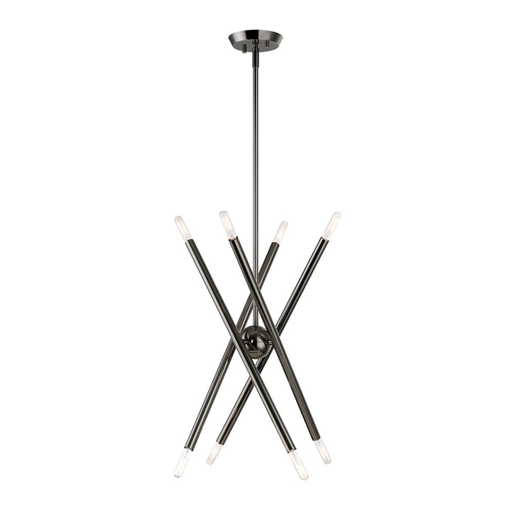 8 Light Black Chrome Chandelier
