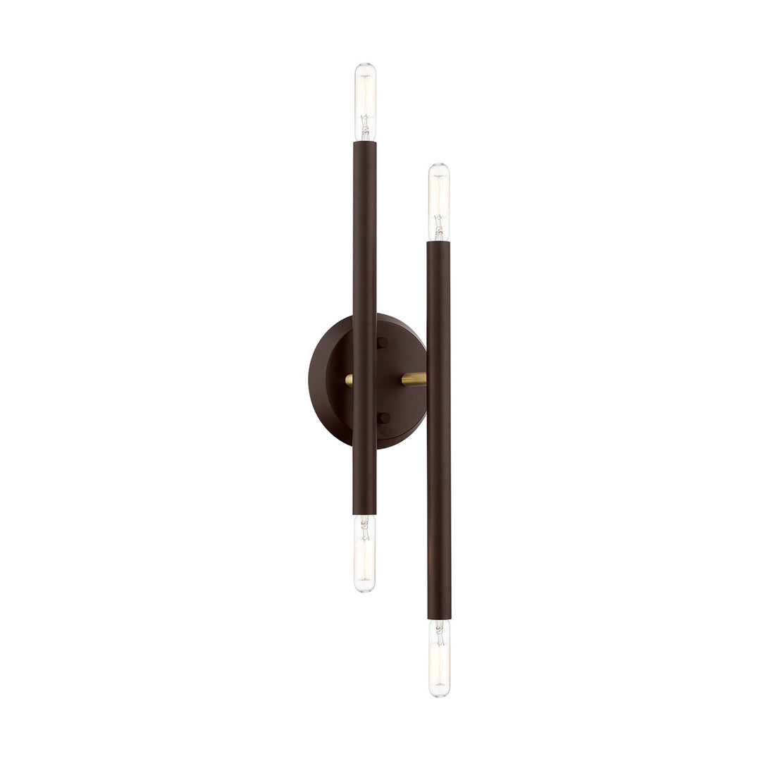 4 Light Bronze With Antique Brass Accents Ada Sconce by Livex Lighting