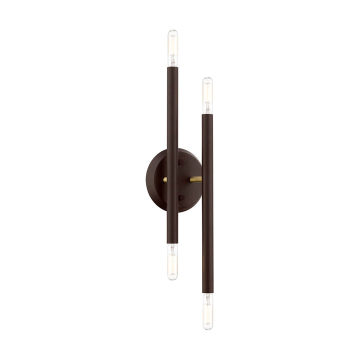 4 Light Bronze With Antique Brass Accents Ada Sconce by Livex Lighting