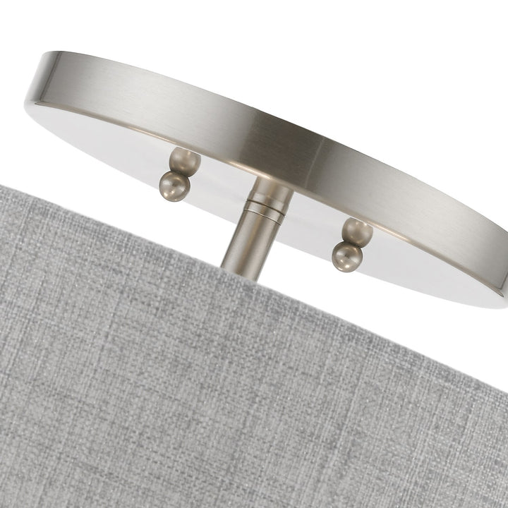 4 Light Brushed Nickel With Shiny White Accents Semi-Flush