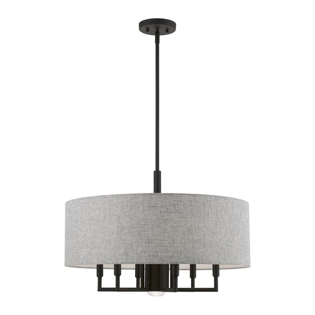 7 Light Black Pendant Chandelier by Livex Lighting