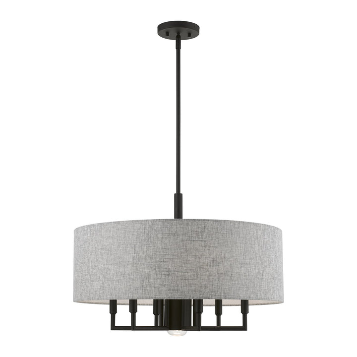 7 Light Black Pendant Chandelier by Livex Lighting