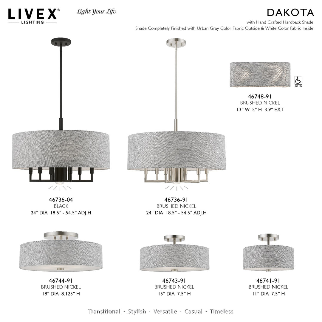 7 Light Black Pendant Chandelier