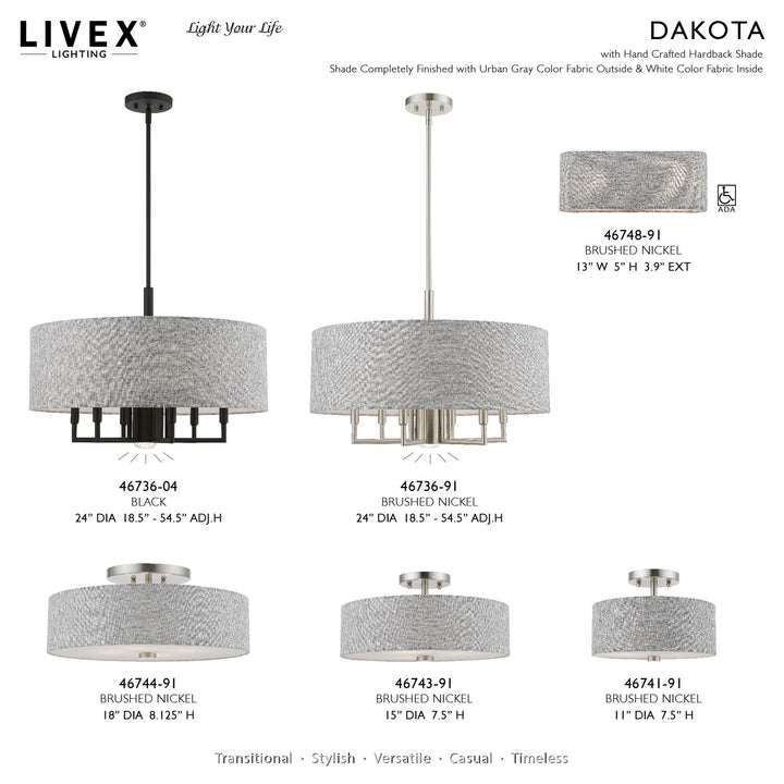 7 Light Black Pendant Chandelier