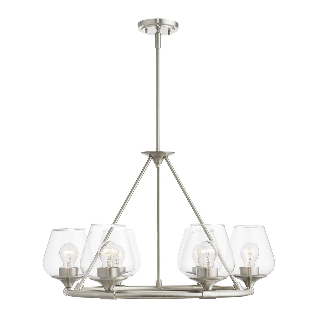 6 Light Brushed Nickel Chandelier by Livex Lighting