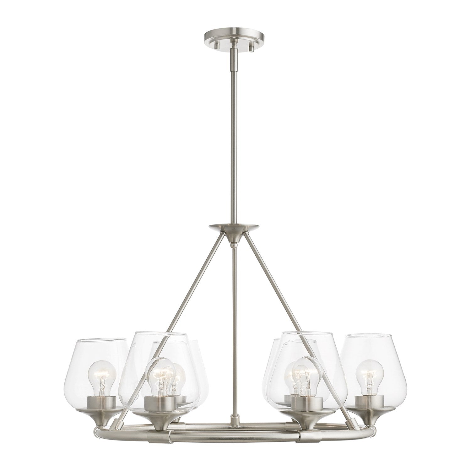 6 Light Brushed Nickel Chandelier by Livex Lighting