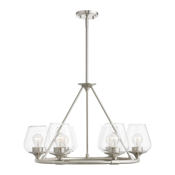 6 Light Brushed Nickel Chandelier by Livex Lighting