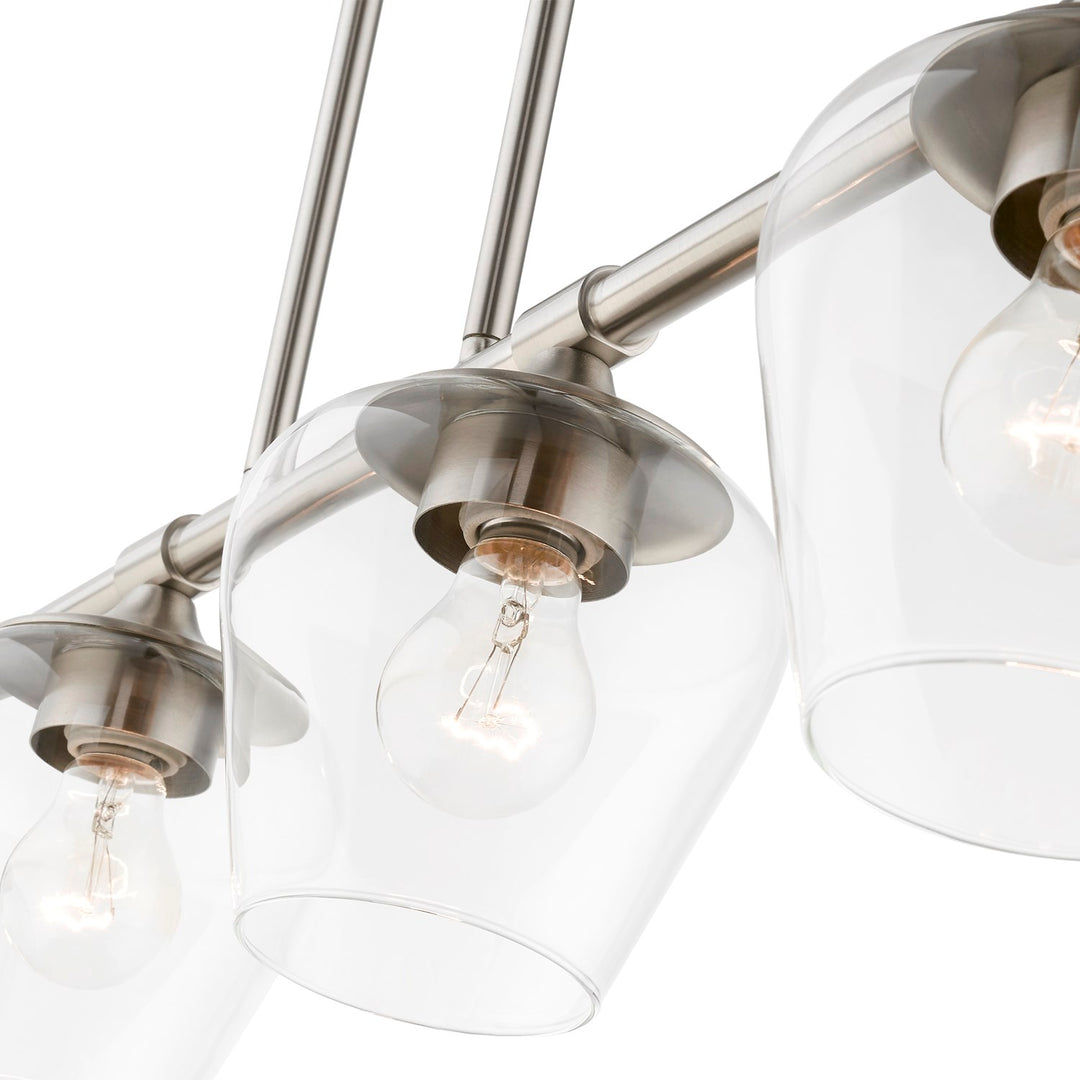 4 Light Brushed Nickel Linear Chandelier