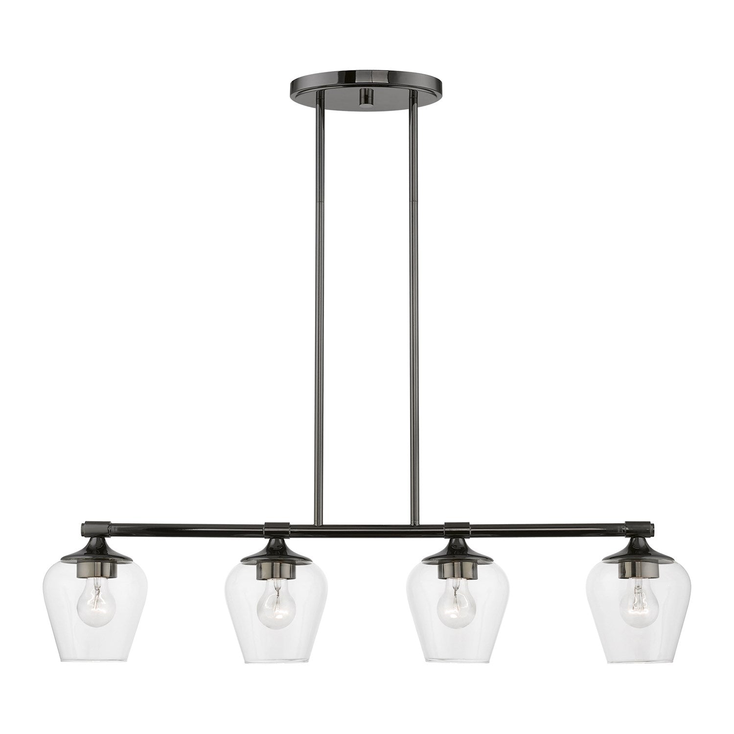 4 Light Black Chrome Linear Chandelier by Livex Lighting