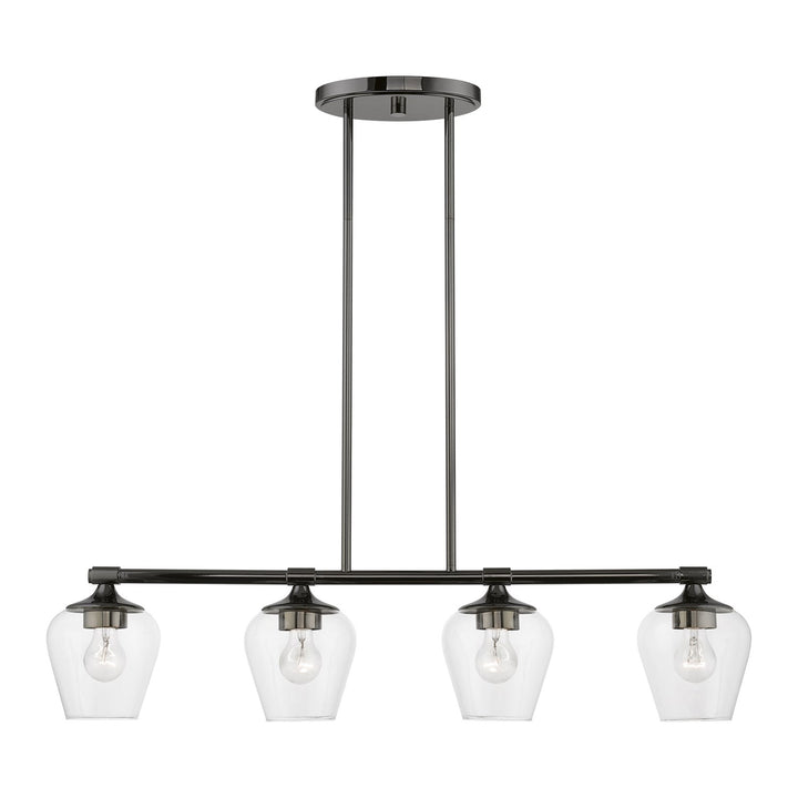 4 Light Black Chrome Linear Chandelier by Livex Lighting