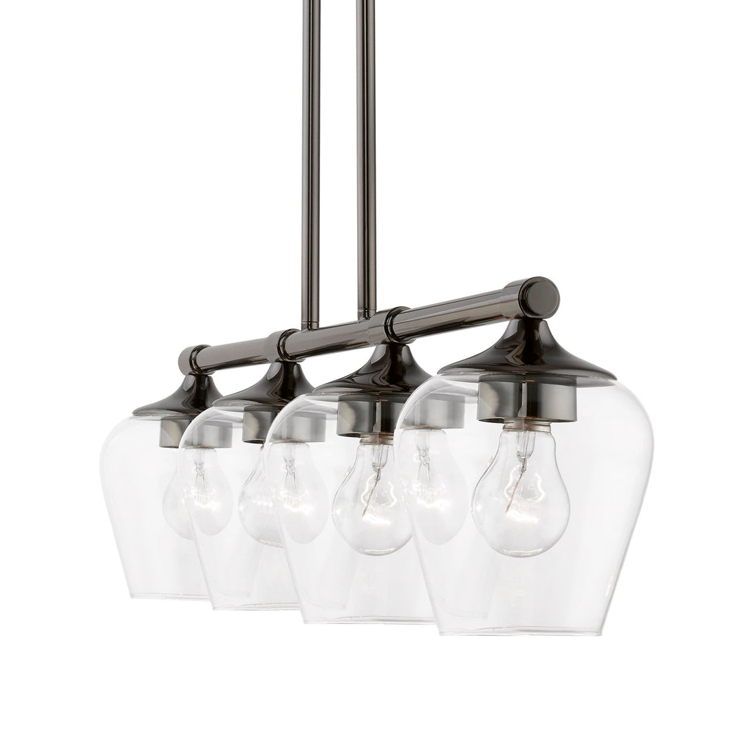 4 Light Black Chrome Linear Chandelier