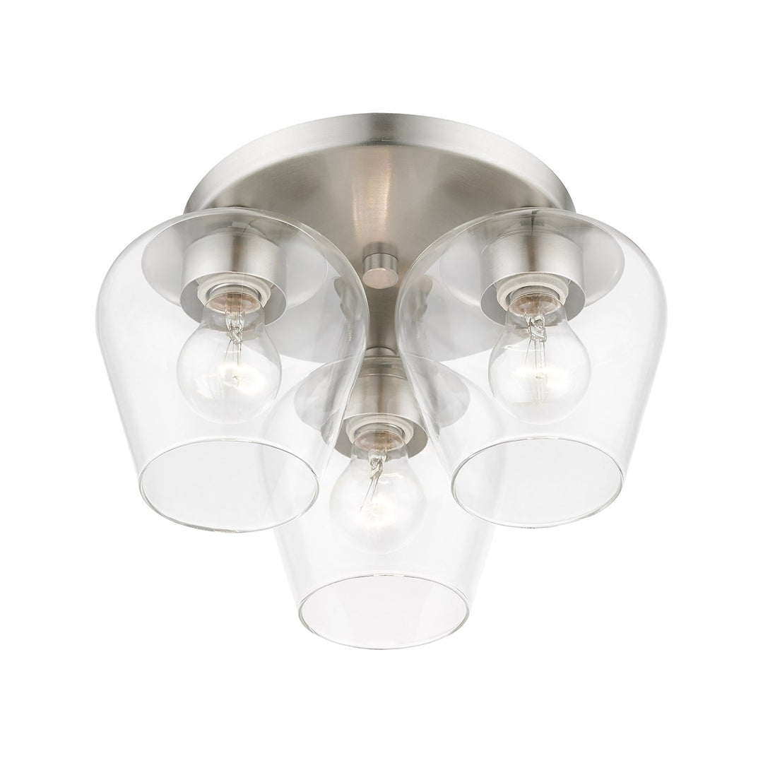 3 Light Brushed Nickel Flush Mount