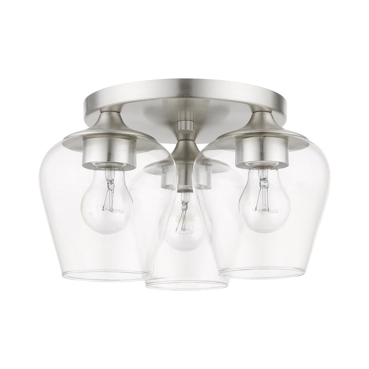 3 Light Brushed Nickel Flush Mount