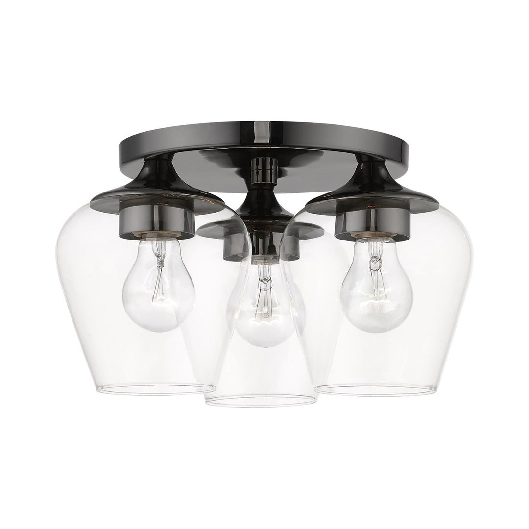 3 Light Black Chrome Flush Mount by Livex Lighting
