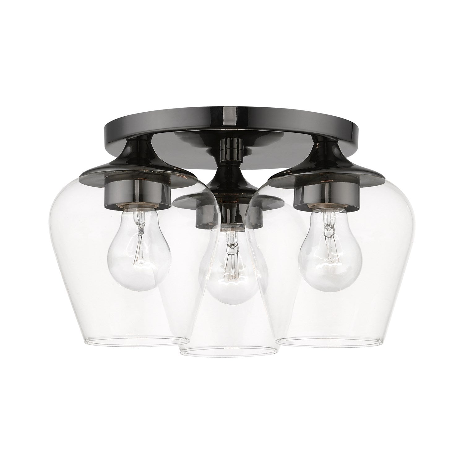 3 Light Black Chrome Flush Mount by Livex Lighting