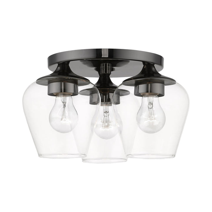 3 Light Black Chrome Flush Mount by Livex Lighting