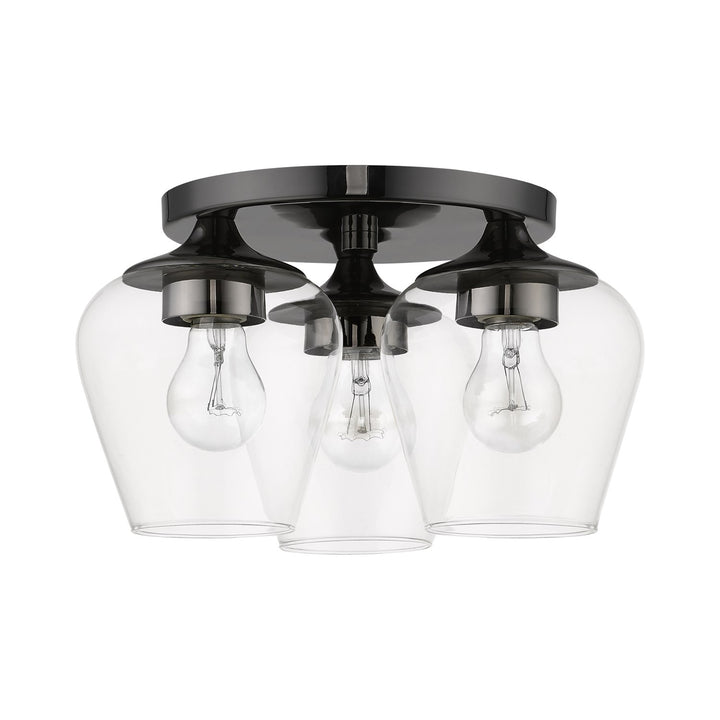 3 Light Black Chrome Flush Mount