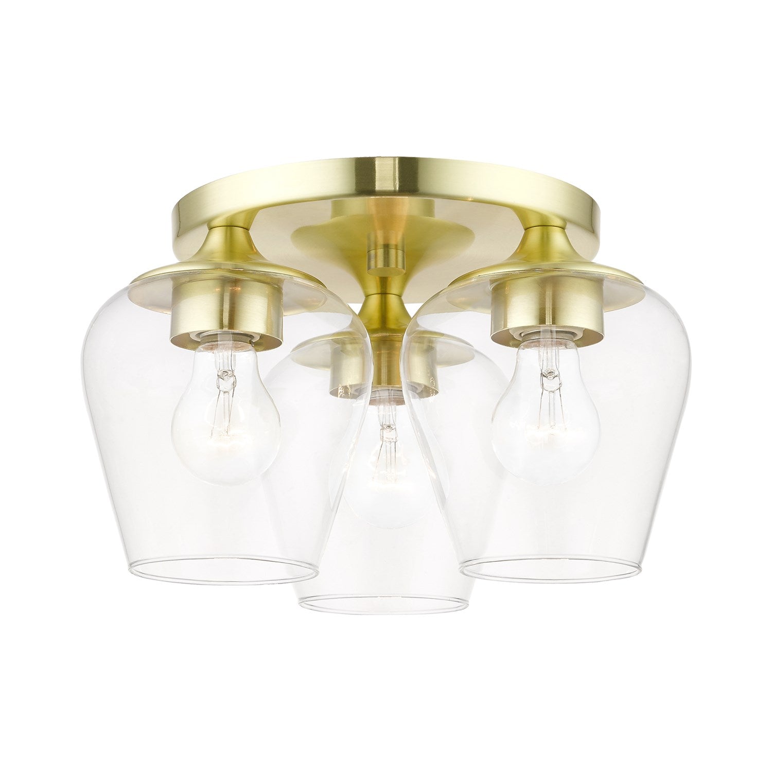 3 Light Satin Brass Flush Mount by Livex Lighting