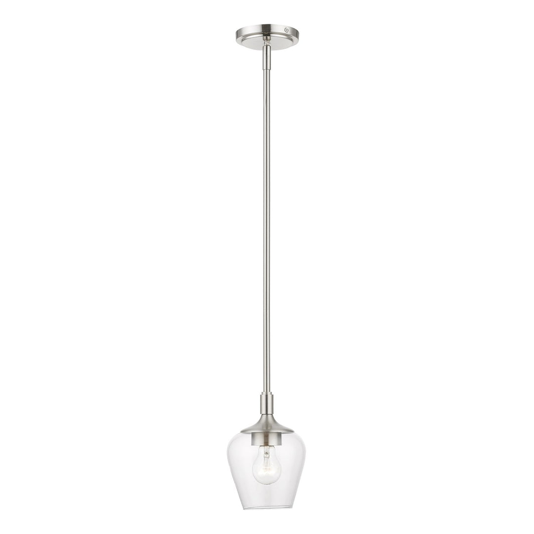 1 Light Brushed Nickel Single Pendant by Livex Lighting