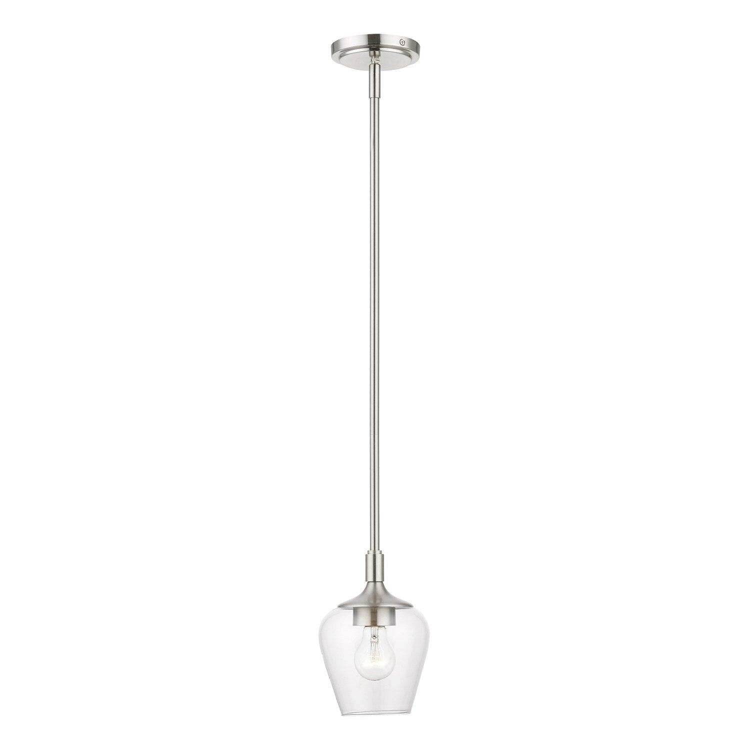 1 Light Brushed Nickel Single Pendant by Livex Lighting