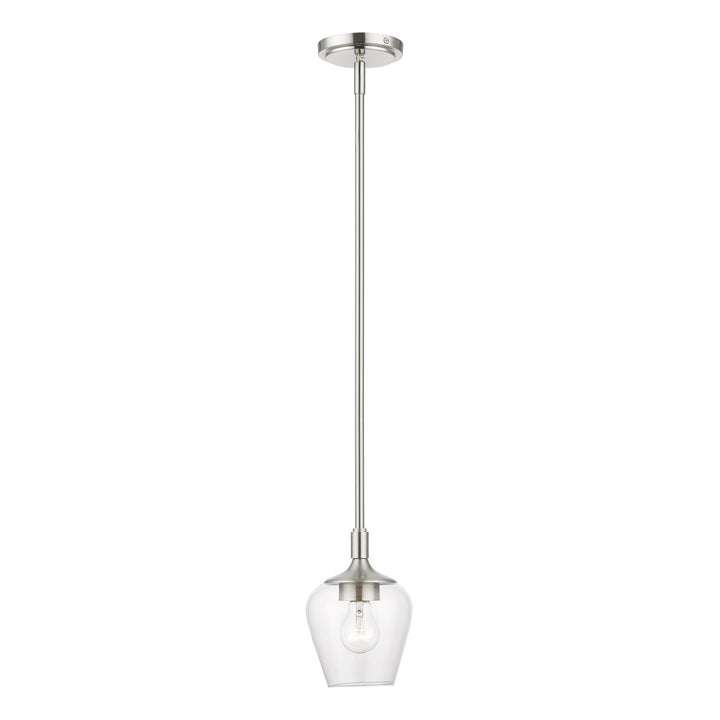 1 Light Brushed Nickel Single Pendant by Livex Lighting