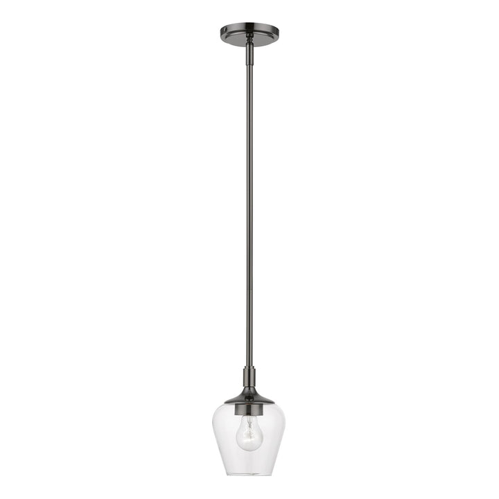 1 Light Black Chrome Single Pendant by Livex Lighting