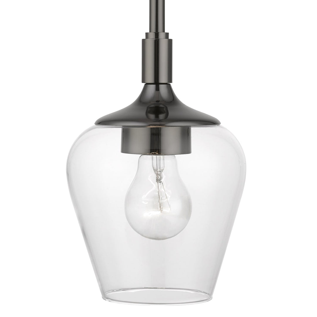 1 Light Black Chrome Single Pendant
