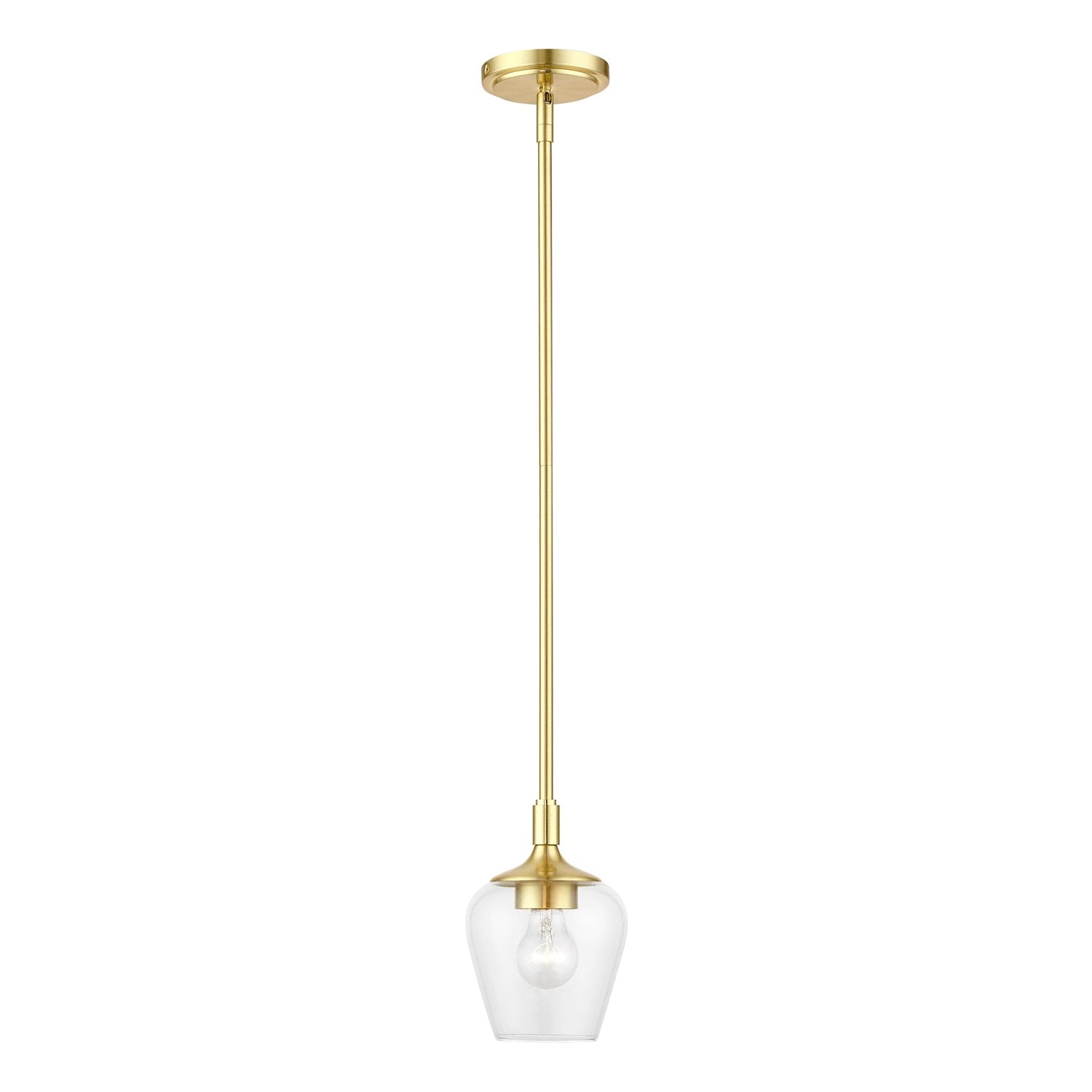 1 Light Satin Brass Single Pendant by Livex Lighting