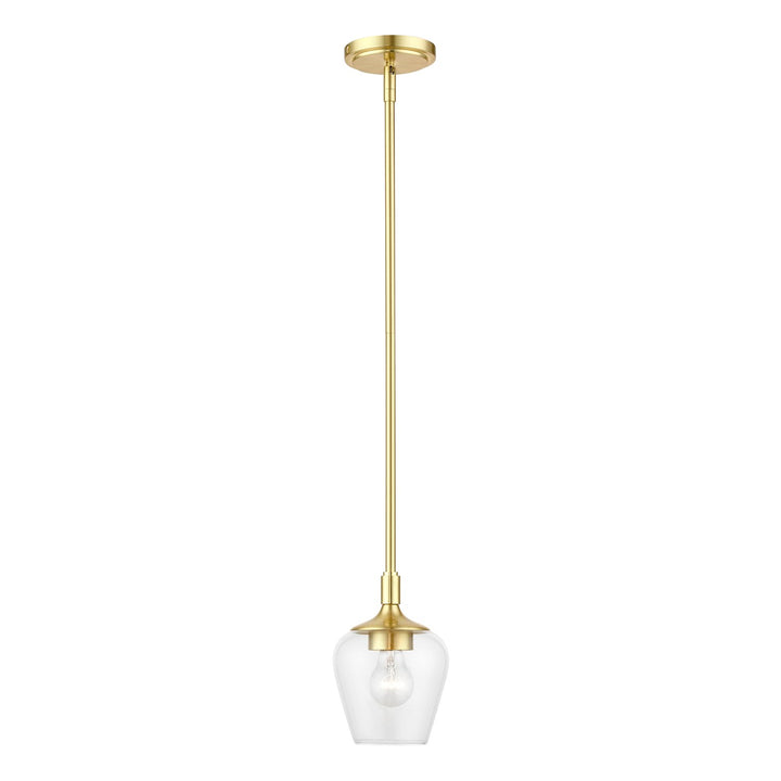 1 Light Satin Brass Single Pendant by Livex Lighting