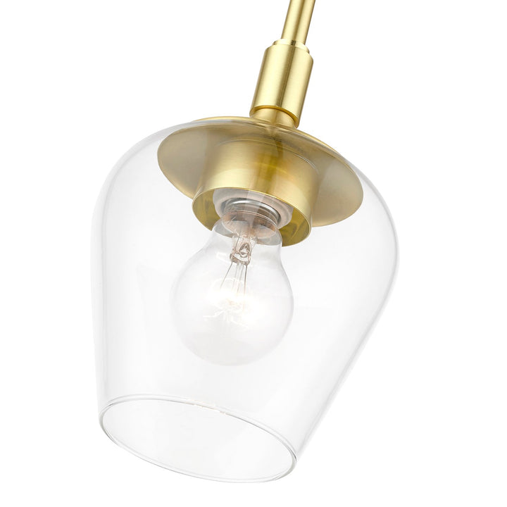 1 Light Satin Brass Single Pendant