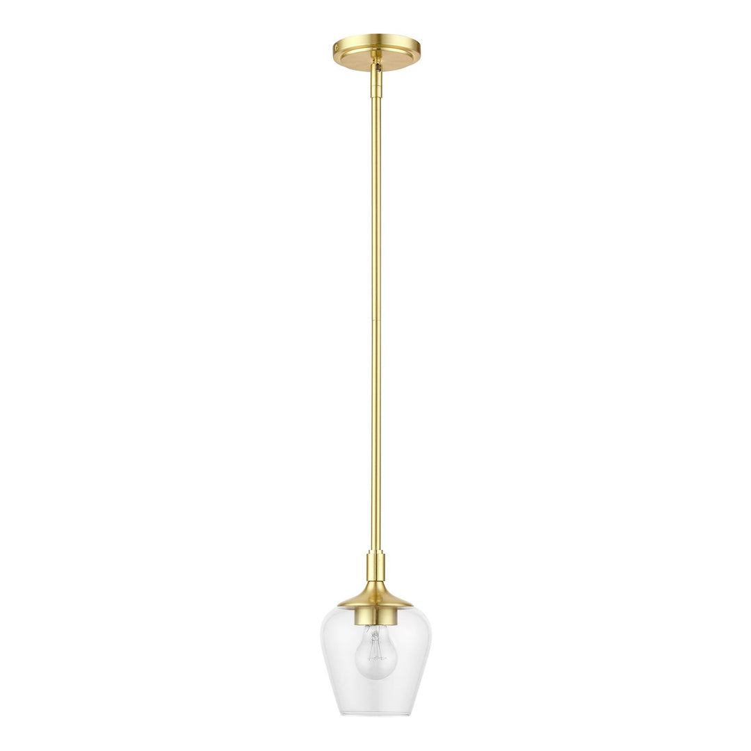 1 Light Satin Brass Single Pendant